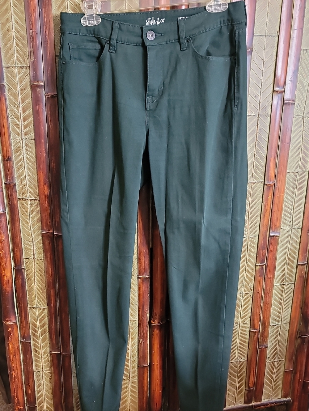 Style & Co. Dark Green Women's Slim Pants
